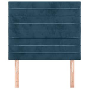 Čelo postele tmavě modré 90x5x118/128 cm sametové - obrázek 3
