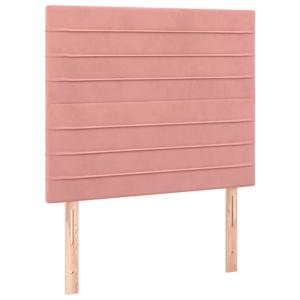 Čelo postele růžové 90x5x118/128 cm sametové - obrázek 2