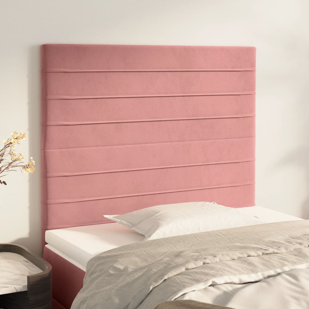 vidaXL Kopfteile 2 Stk. Rosa 90x5x78/88 cm Samt