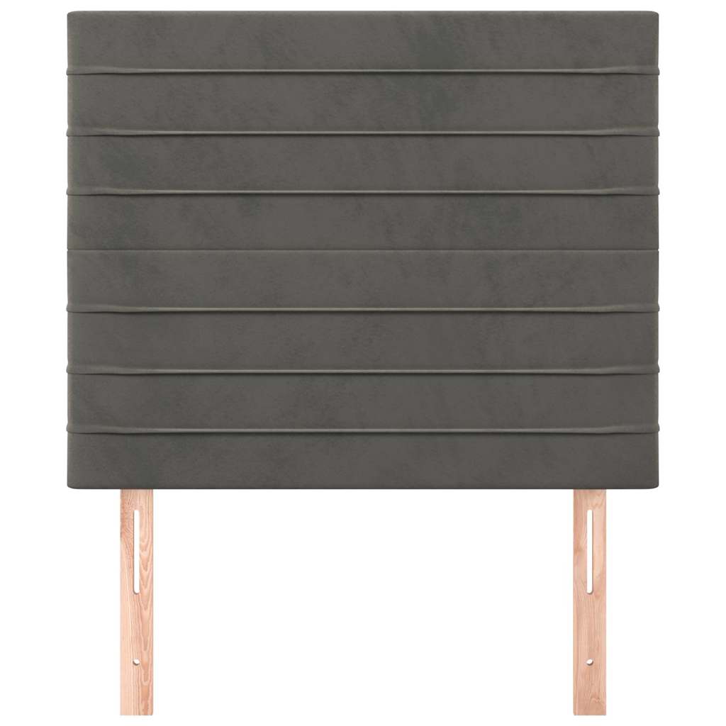 vidaXL Hoofdbord donkergrijs 100x5x118/128 cm Fluweel grijs, foto 2