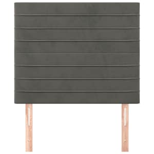 Čelo postele tmavě šedé 100x5x118/128 cm sametové - obrázek 3
