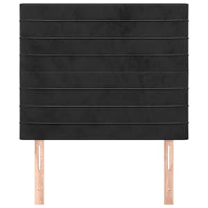 Čelo postele černé 100x5x118/128 cm sametové - obrázek 3