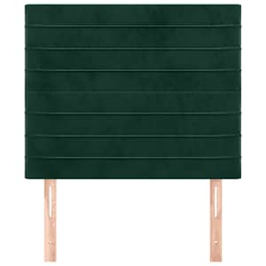 Čelo postele tmavě zelené 100x5x118/128 cm sametové - obrázek 3