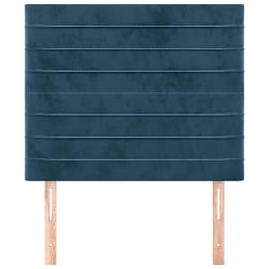 Čelo postele tmavě modré 100x5x118/128 cm sametové - obrázek 3