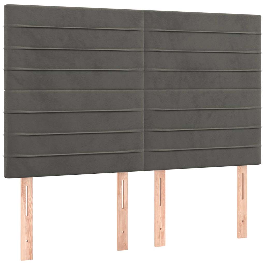 vidaXL Čelo postele tmavě šedé 144x5x118/128 cm sametové