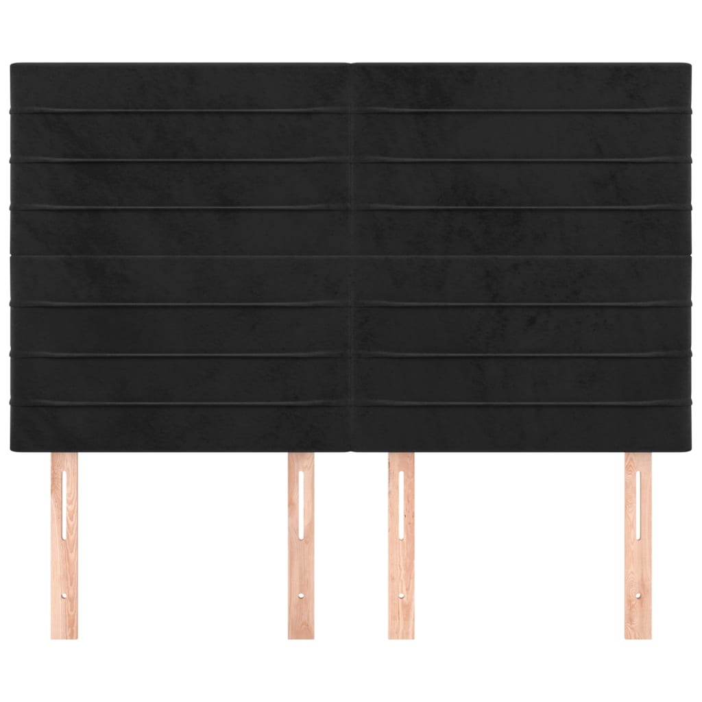Thumbnail - vidaXL Kopfteile 4 Stk. Schwarz 72x5x78/88 cm Samt