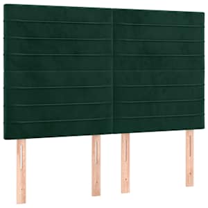 Čelo postele tmavě zelené 144x5x118/128 cm sametové - obrázek 2