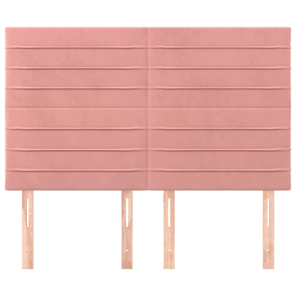 vidaXL Hoofdborden 4 st 72x5x78/88 cm fluweel roze afbeelding