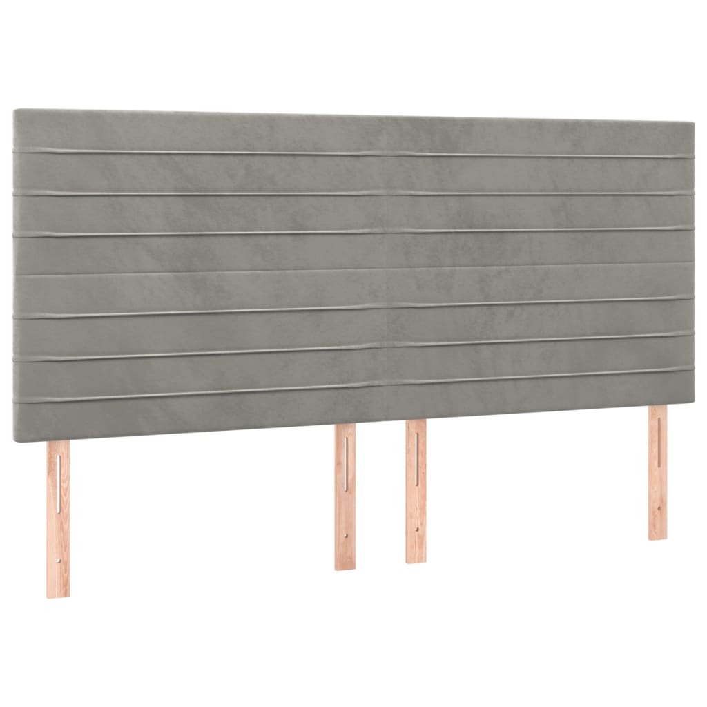 vidaXL Čela postele 4 ks světle šedá 80x5x78/88 cm samet