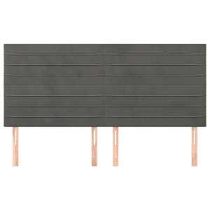 Čelo postele tmavě šedé 160x5x118/128 cm sametové - obrázek 3