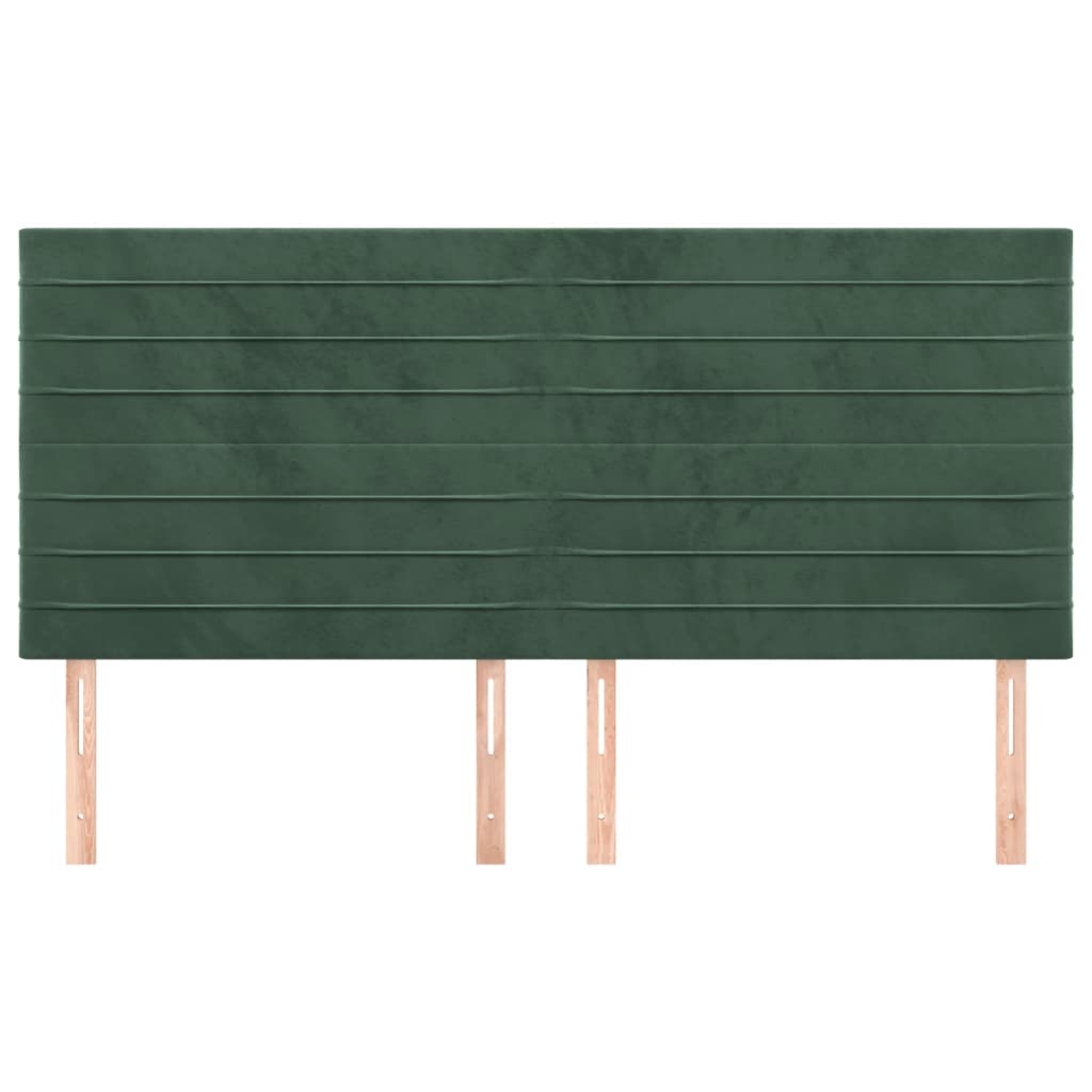 vidaXL Hoofdborden 4 st 80x5x78/88 cm fluweel donkergroen afbeelding