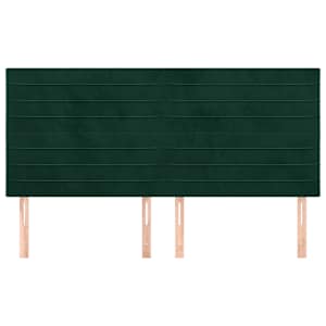 Čelo postele tmavě zelené 160x5x118/128 cm sametové - obrázek 3