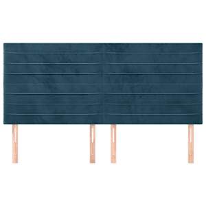Čelo postele tmavě modré 160x5x118/128 cm sametové - obrázek 3