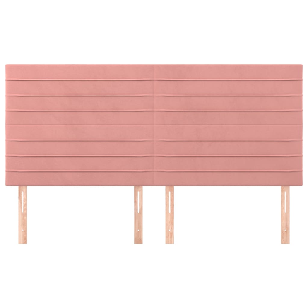 vidaXL Hoofdborden 4 st 80x5x78/88 cm fluweel roze afbeelding