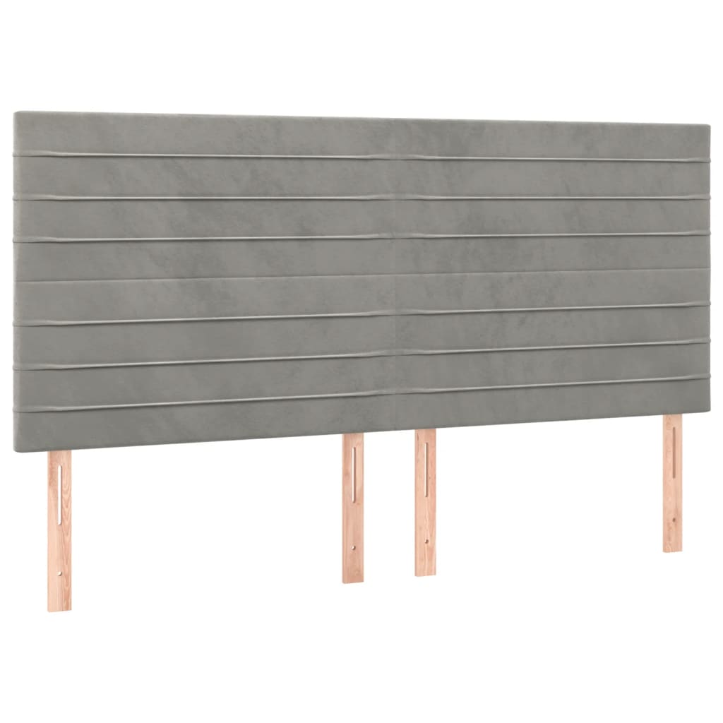 vidaXL Čelo postele 4 ks světle šedé 90x5x78/88 cm samet