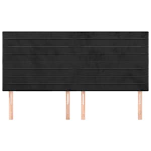 Čelo postele černé 180x5x118/128 cm sametové - obrázek 3