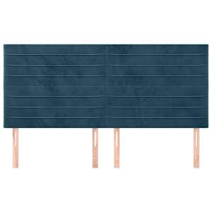Čelo postele tmavě modré 180x5x118/128 cm sametové - obrázek 3