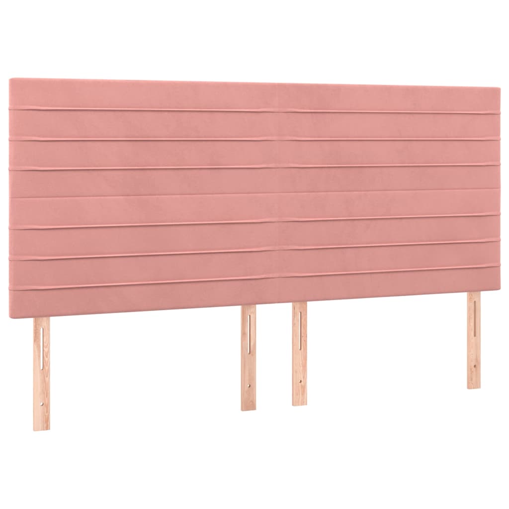 vidaXL Čelo postele růžové 180x5x118/128 cm sametové