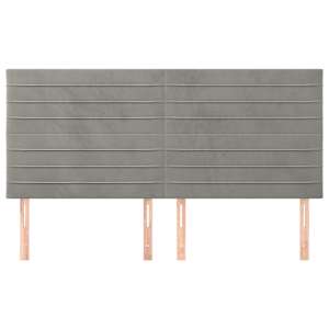 Čelo postele světle šedé 200 x 5 x 118/128 cm sametové - obrázek 3