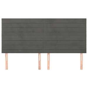 Čelo postele tmavě šedé 200x5x118/128 cm sametové - obrázek 3