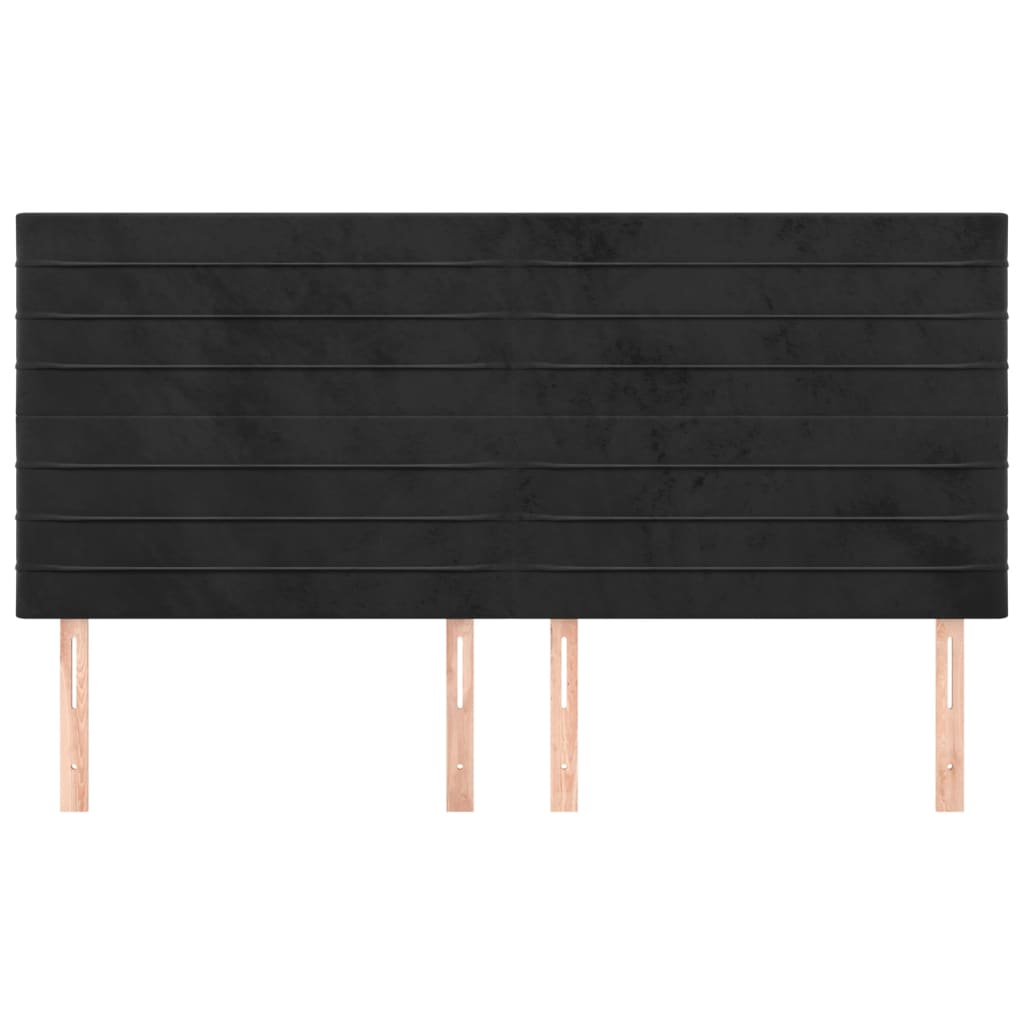 Thumbnail - vidaXL Kopfteil Schwarz 200 x 5 x 118/128 cm Samt