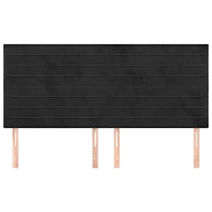 Čelo postele černé 200x5x118/128 cm sametové - obrázek 3