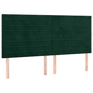 Čelo postele tmavě zelené 200x5x118/128 cm sametové - obrázek 2