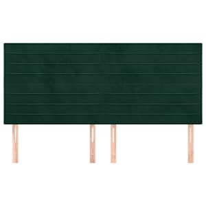 Čelo postele tmavě zelené 200x5x118/128 cm sametové - obrázek 3