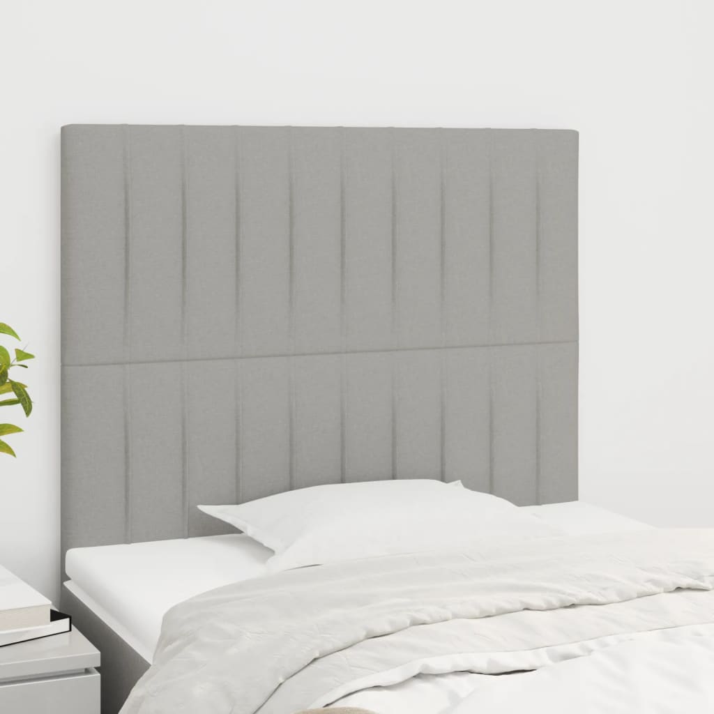 vidaXL Kopfteile 2 Stk. Hellgrau 80x5x78/88 cm Stoff