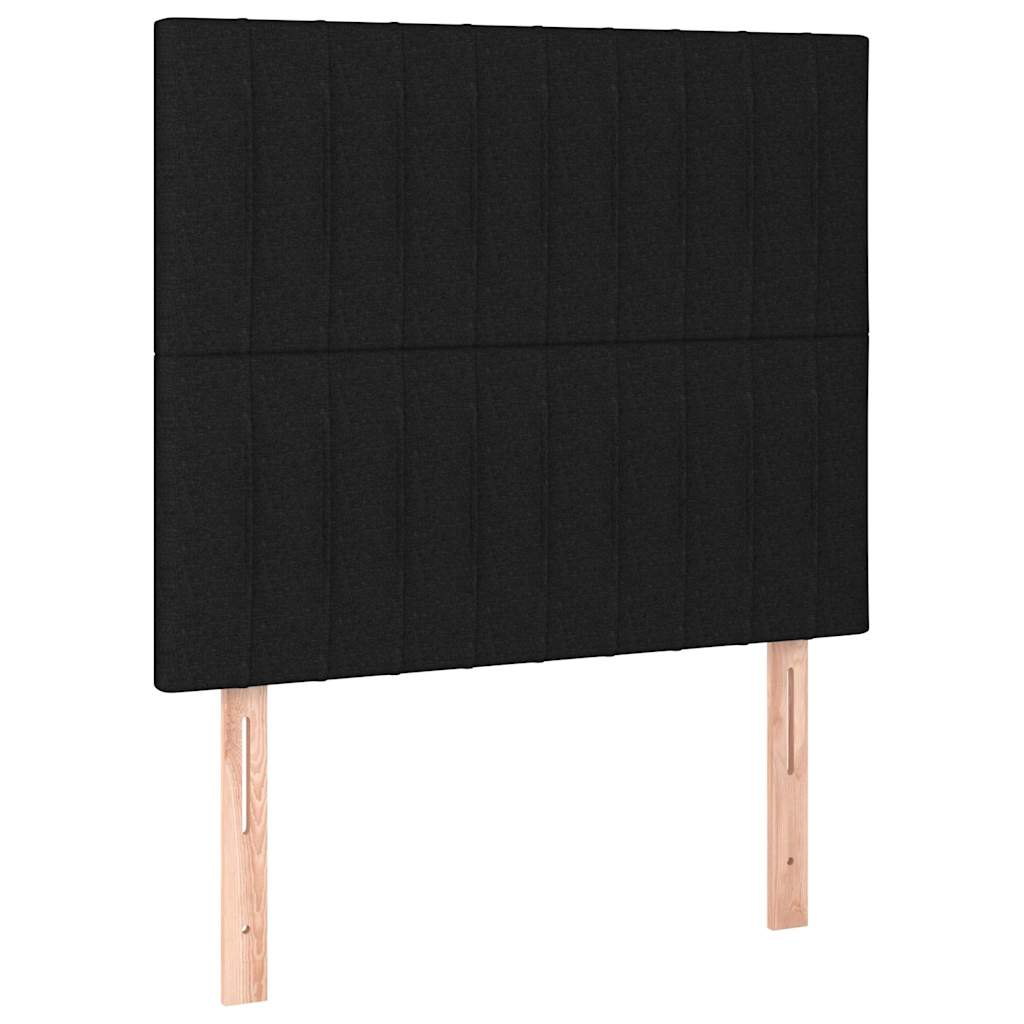 vidaXL Tăblie de pat neagră 80x5x118/128 cm, material textil