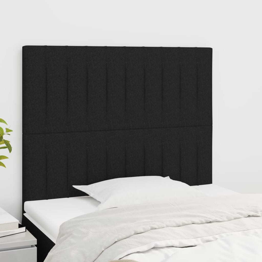 vidaXL Kopfteile 2 Stk. Schwarz 80x5x78/88 cm Stoff