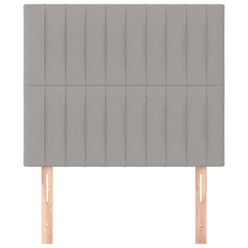 vidaXL Hoofdborden 2 st 90x5x78/88 cm stof lichtgrijs afbeelding