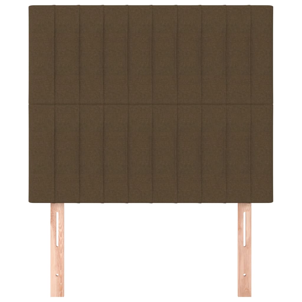 vidaXL Hoofdborden 2 st 90x5x78/88 cm stof donkerbruin afbeelding