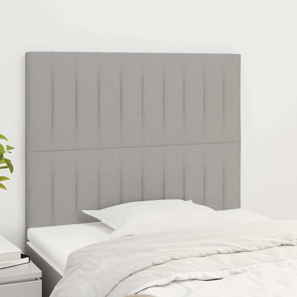 vidaXL Tête de lit Gris clair 100x5x118/128 cm Tissu