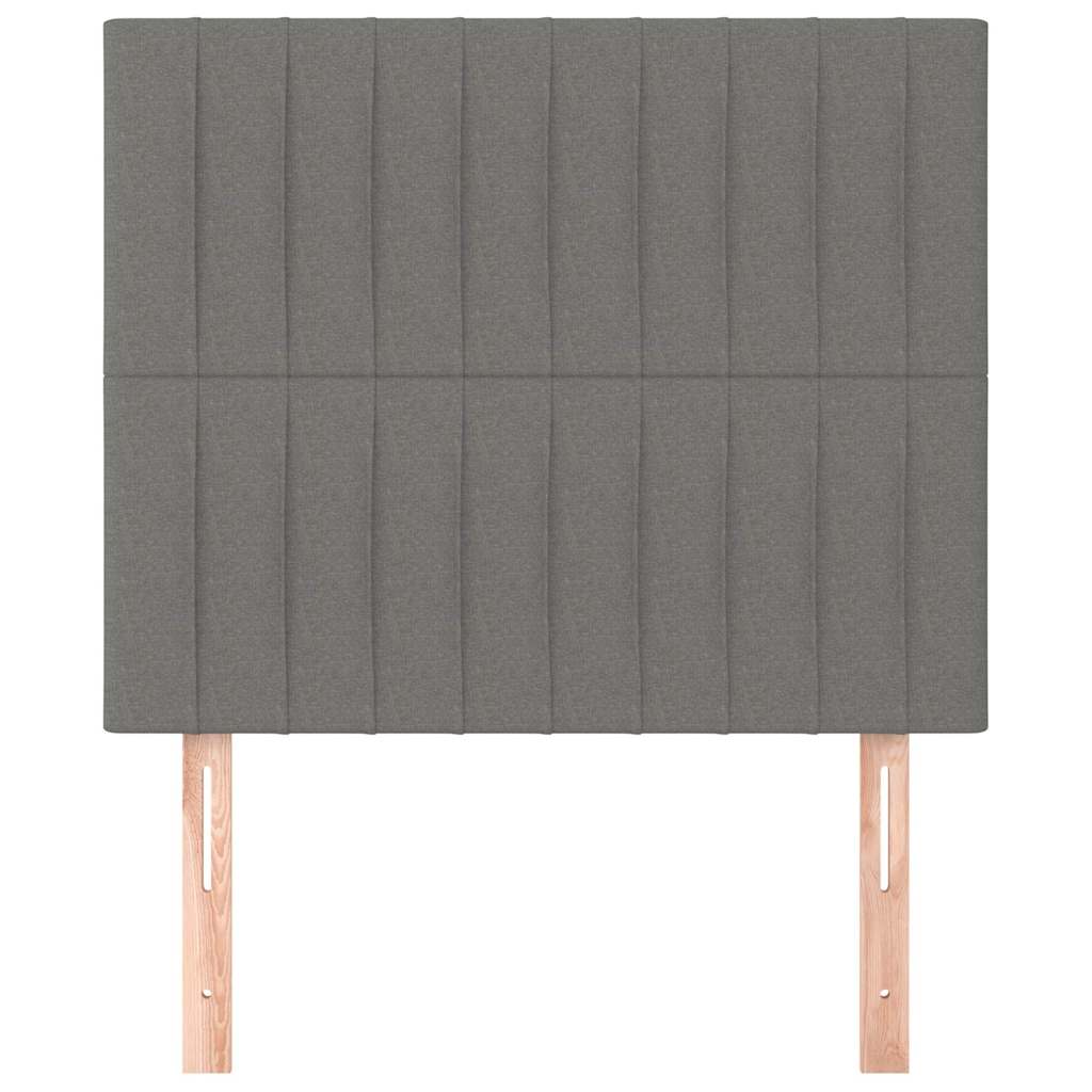 vidaXL Hoofdbord donkergrijs 100x5x118/128 cm Stof grijs, foto 2