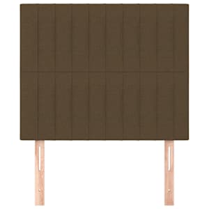 Čelo postele tmavě hnědé 100x5x118/128 cm látkové - obrázek 3