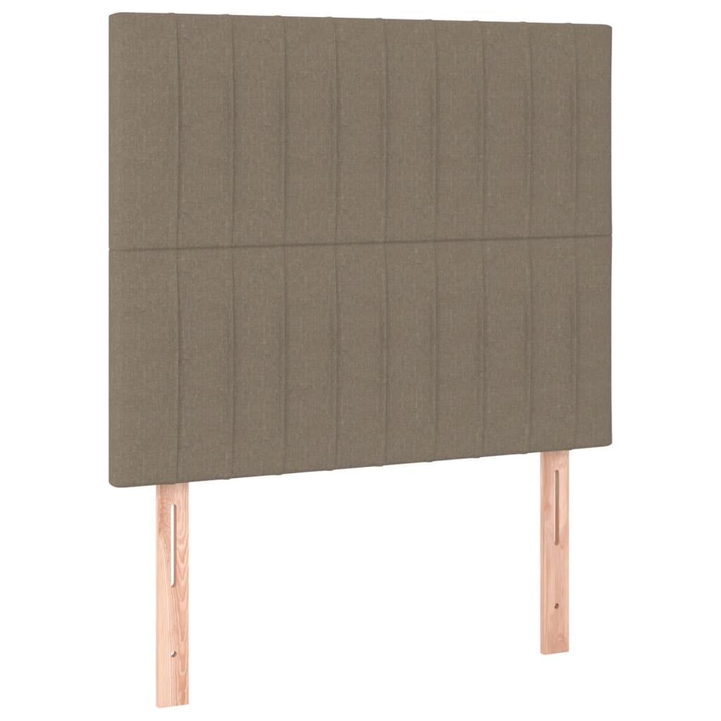 vidaXL Čelo postele 2 ks taupe 100x5x78/88 cm textil
