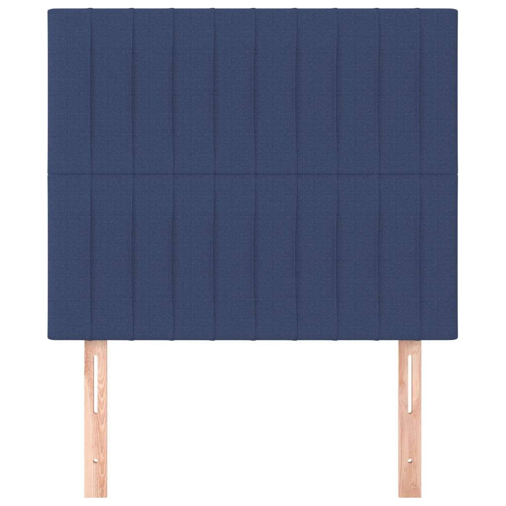vidaXL Zagłówki do łóżka, 2 szt., niebieskie, 100x5x78/88 cm, tkanina