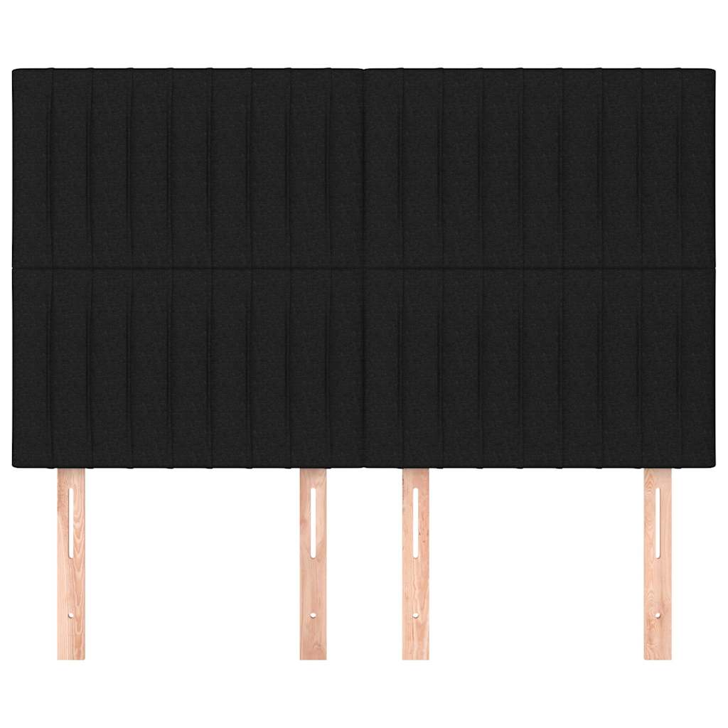 vidaXL Hoofdbord zwart 144x5x118/128 cm stof, foto 2