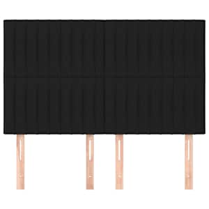 Čelo postele černé 144x5x118/128 cm látkové - obrázek 3