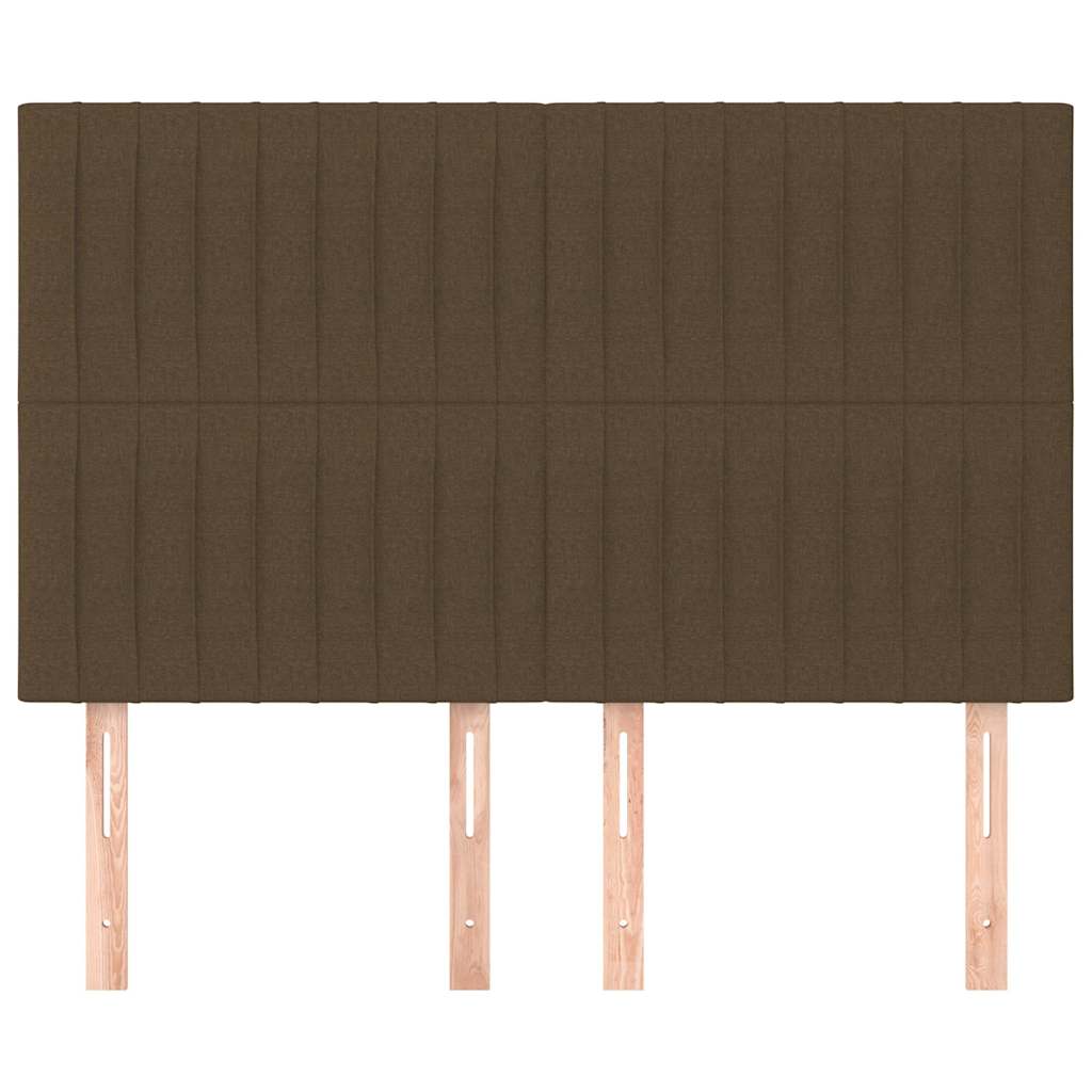 vidaXL Hoofdbord donkerbruin 144x5x118/128 cm stof bruin, foto 2