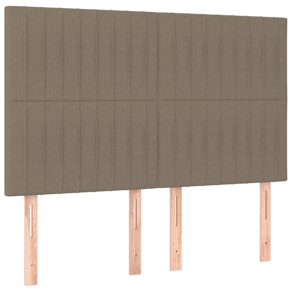 vidaXL Čela postele 4 ks taupe 72 x 5 x 78/88 cm textil