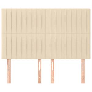 Čelo postele krémové 144x5x118/128 cm látkové - obrázek 3