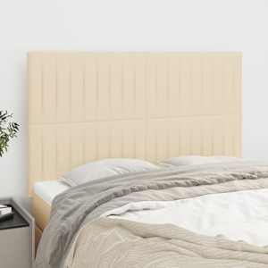 Vzglavje postelje kremne barve 144x5x118/128 cm blago