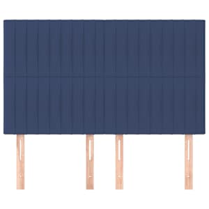 Čelo postele modré 144x5x118/128 cm látkové - obrázek 3