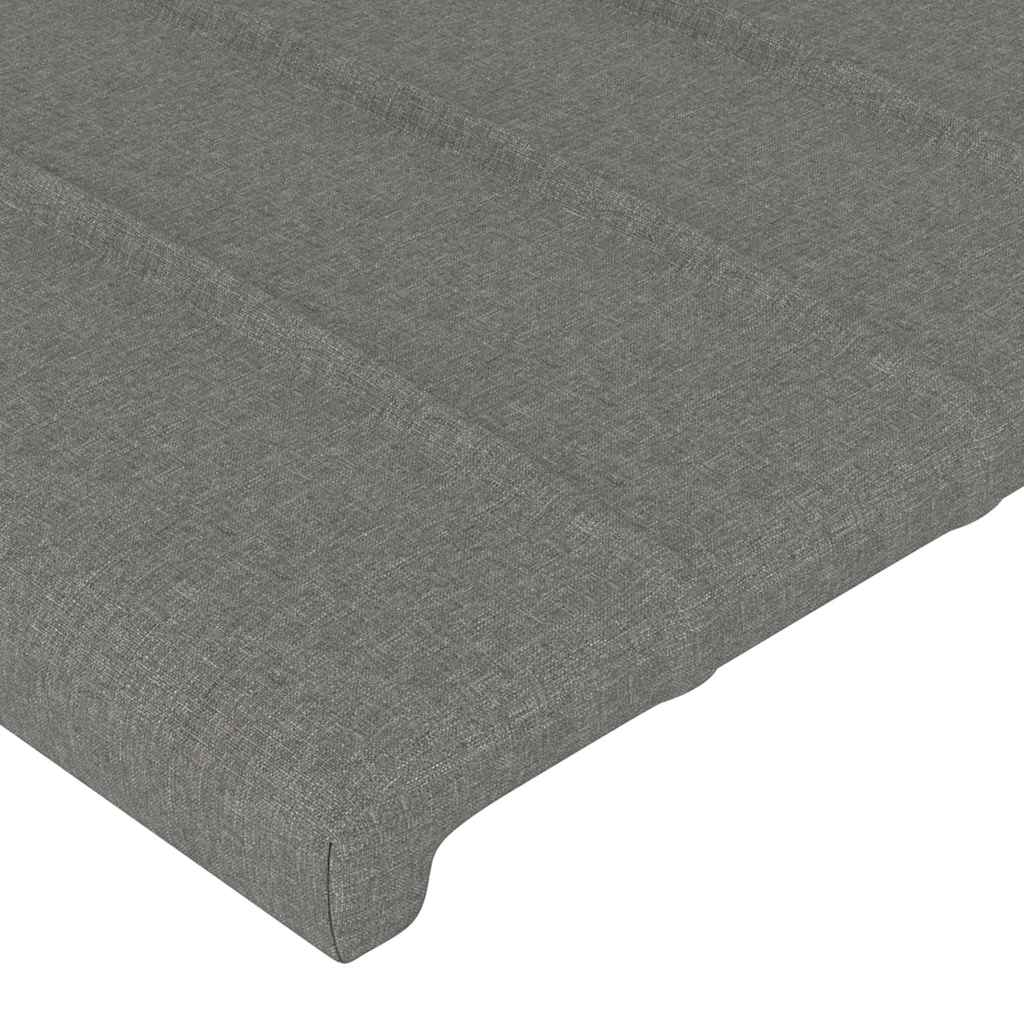 vidaXL Hoofdbord donkergrijs 160x5x118/128 cm Stof grijs, foto 4