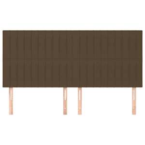 Čelo postele tmavě hnědé 160x5x118/128 cm látkové - obrázek 3