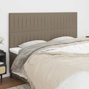 Vzglavje postelje sivo-rjavo 160x5x118/128 cm blago