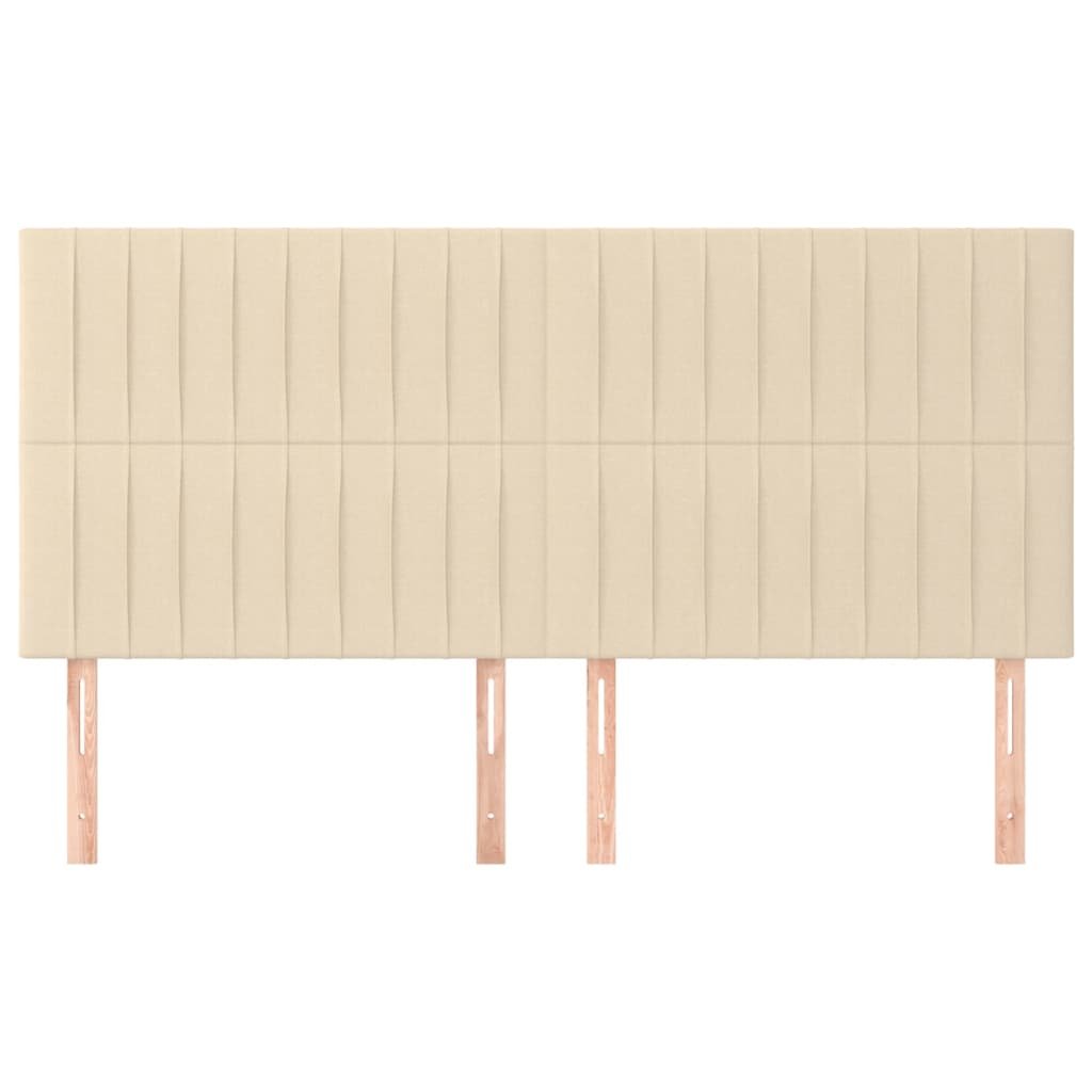 vidaXL Hoofdborden 4 st 80x5x78/88 cm stof crèmekleurig afbeelding