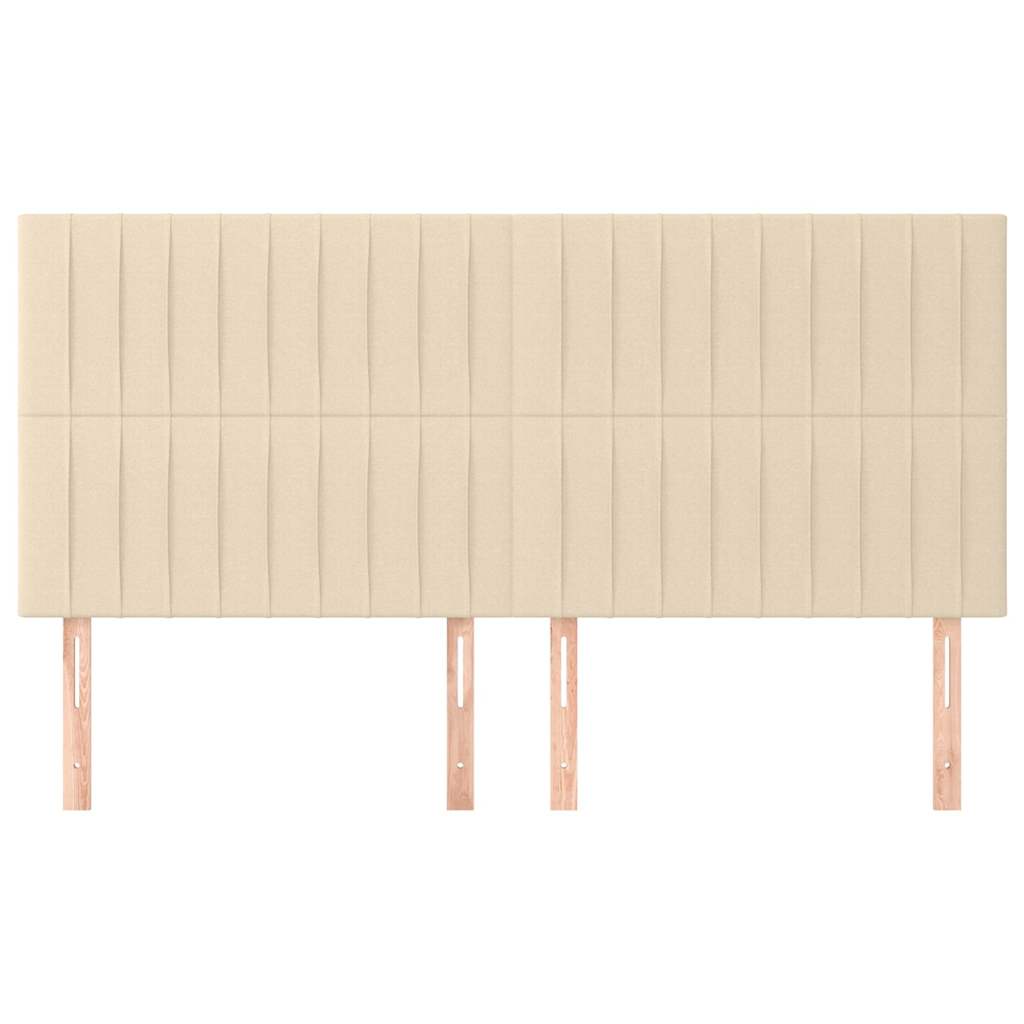 vidaXL Hoofdbord crème 160x5x118/128 cm stof, foto 2